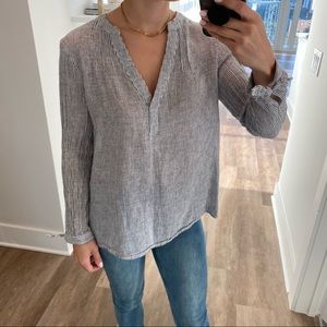 Old Navy Linen Striped Long Sleeve